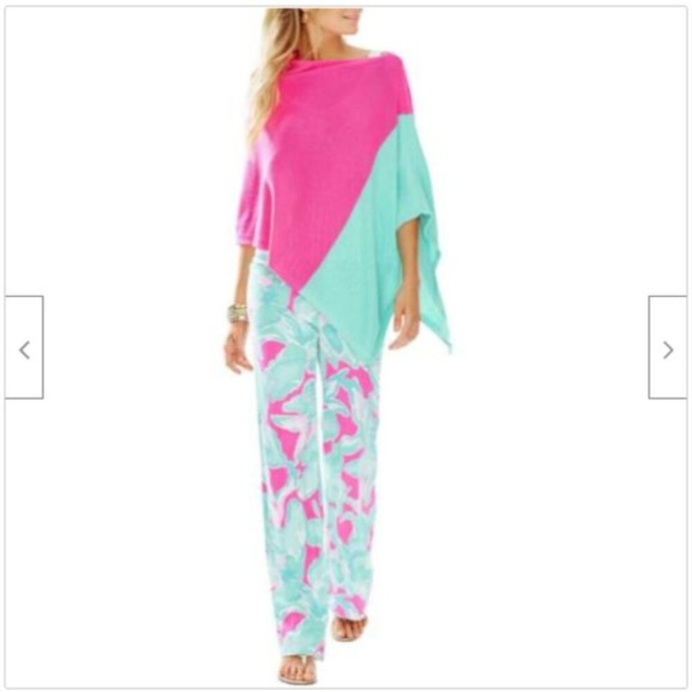 Lilly Pulitzer Kinnon colorblock sweater wrap soft luxury style pullover